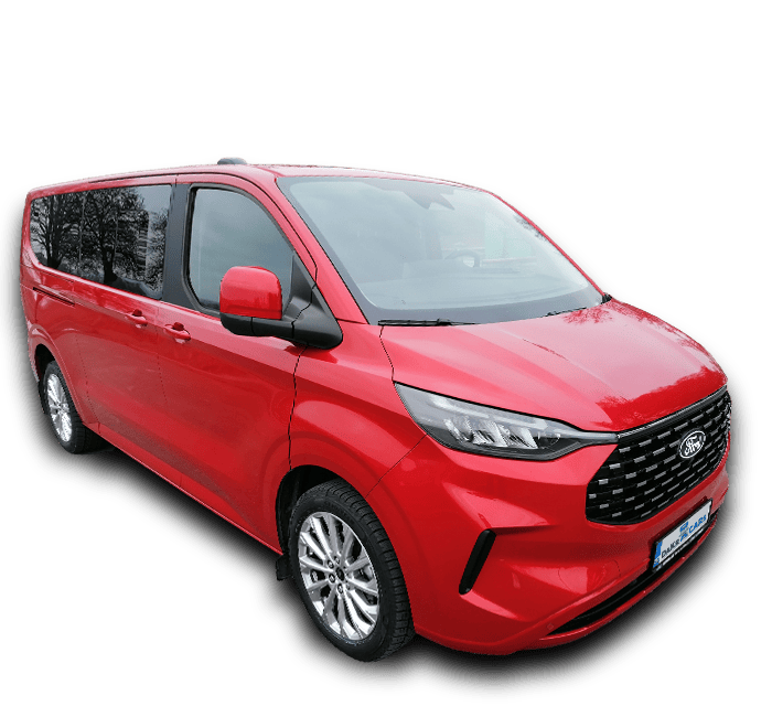 Ford Tourneo Custom červená - fotografie vozu k zapůjčení Vůz k zapůjčení